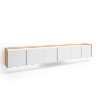 Skraut Home Mueble tv efecto madera blanco y roble 309x35x50cm colgado