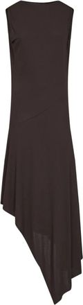Alaia Asymmetrische Midi Jurk Met Schuin Geknipte Zoom - Dames - Casual kleedjes - Bruin - S - Kleedjes