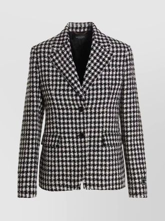 Versace virgin wool single-breasted tweed jacket