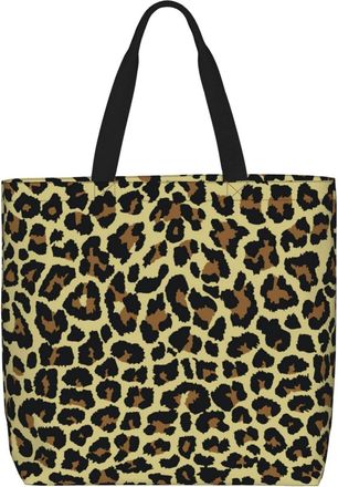 Generic Women Handbag Flower Gold Glitter Leopard Pattern Ladies Shopping Shoulder Bag Reusable Fashion Beach Travel Bags, For Christmas, Birthday, Graduation