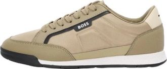 HUGO BOSS Schoenen - Heren - Sneakers - Beige - 42 EU - Nylon - Schoenen