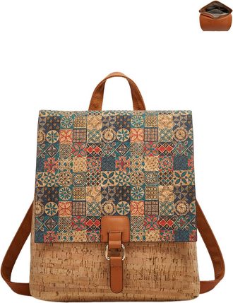 Generic Cork Backpack for Women Bohemian Style Vintage Crossbody Handbag Hobo Satchel Purse for Travel, A-1