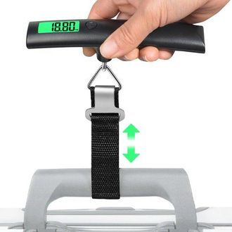 OEM Balanza Digital Para Equipaje Con Gancho, B&aacute;scula Para Equipaje Y B&aacute;scula De Pesca Para Viajes C&oacute;modos, Soporta Hasta 50 Kg (negra)