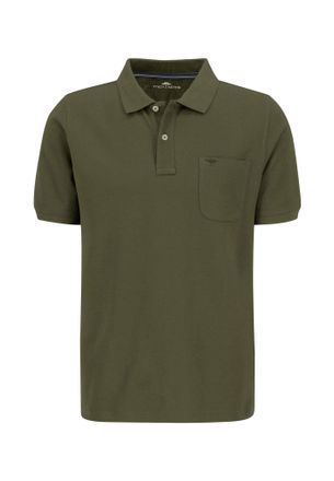 Fynch-Hatton Poloshirt FYNCH-HATTON, Herren, Gr. 3XL, gr&uuml;n (schwarz khaki), Jersey, Obermaterial: 100% Baumwolle, unifarben, gerade h&uuml;ftbedeckend, Rundhals, B&uuml;ndch