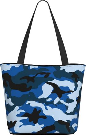 AOOEDM Camouflage-Camo Blue Ladies Shopping Bag 13x11x7in.The Perfect ValentineS Day Gift.It Is The Best ValentineS Day Gift For Mom, Daughter, Wife,Etc