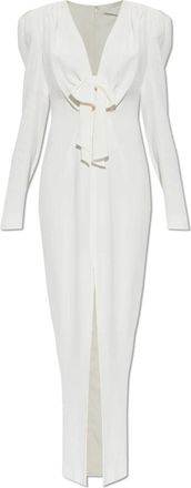 Alessandra Rich Jurk met Decoratieve Strik - Dames - Feestkleedjes - Wit - XS - Kleedjes