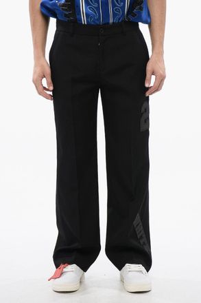 Off-white Pantaloni in Lana Vergine con Ricamo 23 Off-White