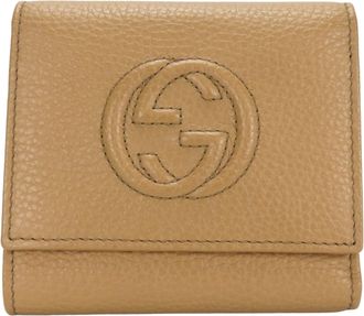 Gucci Beige Leather Wallet (Tri-Fold) (Pre-Owned)