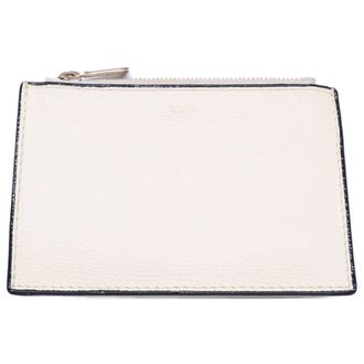 Valextra White Leather Coin Purse/Coin Case (Pre-Owned)
