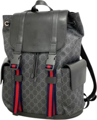 Gucci Pre-owned Backpacks, male, Black, Size: ONE SIZE Pre-owned Backpack