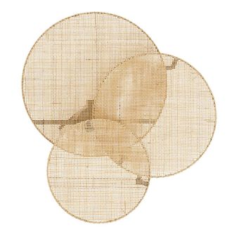 Maisons du monde Aplique de pared con 3 c&iacute;rculos de rat&aacute;n