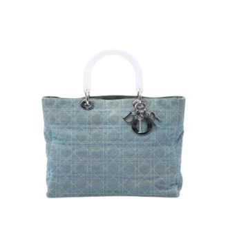 Dior Pre-owned Lady Satchel - Dames - Vintage Handtas - Blauw - ONE Size - Denim - Vintage