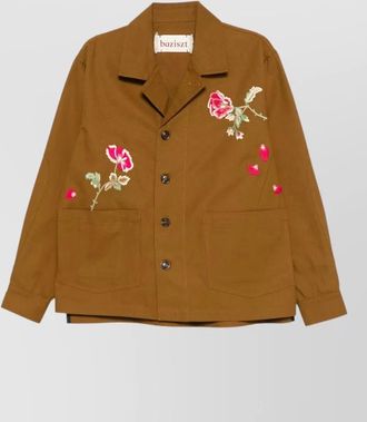 Baziszt peculia jacket long sleeves floral embroidery