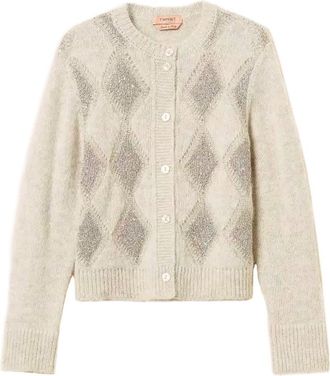 Twin-Set Diamond Jacquard Cardigan