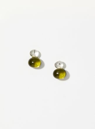 Simons Womens Two-tone translucent ball earrings