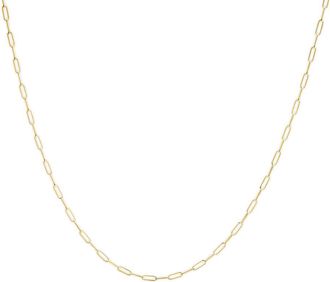 House of Brilliance Solid 14K Yellow Gold 2.5mm Paperclip Chain Necklace Unisex 18 Inches