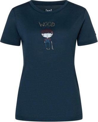 super.natural Wood Craftine Tee Merinoshirt f&uuml;r Damen | blau/ various