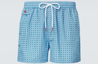 Kiton Logo printed swim trunks