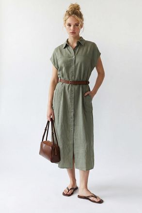 Mixray Geveste Midi Overhemdjurk