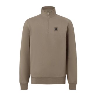 Belstaff Quarter Zip Sweatshirt - Heren - Vesten met rits - Beige - M - Katoen - Hoodies & sweatvesten