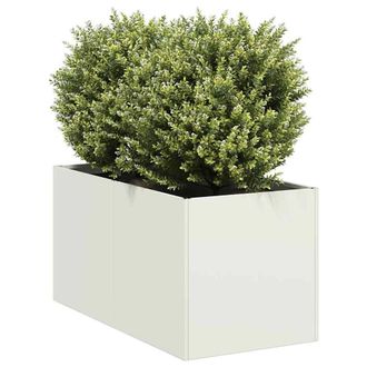 Berkfield Home Planter White 40x80x40 cm Cold-rolled Steel | Size: 40 x 80 x 40 cm