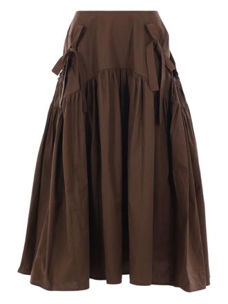 Cecilie Bahnsen Maxi-rok met strikdetail - Bruin