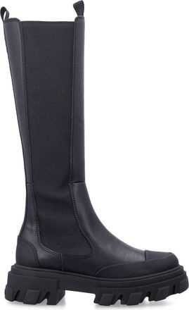 Ganni Black Solid Chelsea Boots