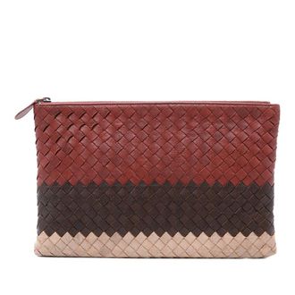 Bottega Veneta Pre-owned Bottega Veneta Tricolor Nappa Intrecciato Clutch Ladies MQ1Z5AW7YVA8BESN