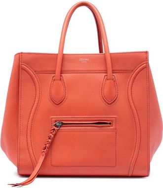 Celine Pre-owned Celine Medium Leather Phantom Luggage Tote Unisex S-PA-1103