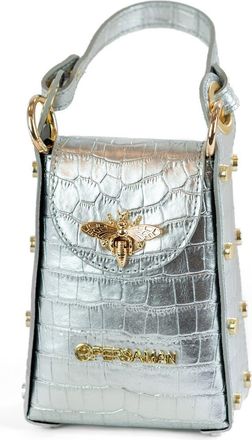 Persaman New York Anette Croc-Embossed Leather Crossbody Bag in Platinum at Nordstrom Rack