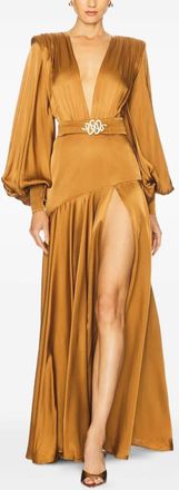 Bronx and Banco Carmen maxi-jurk met ceintuur - Beige