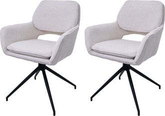 Hhg Hhg - Nunca Usado] Juego De 2 Sillas De Comedor 638, Silla De Cocina, Giratoria Con Retorno Autom&aacute;tico, Tejido Boucl&eacute; (540 G/m&sup2;) Oeko-tex, Marr&oacute;n Clar