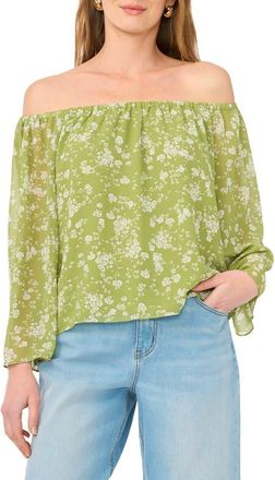 1.State Print Off the Shoulder Top in Grasshopper Green at Nordstrom Rack, Size X-Large
