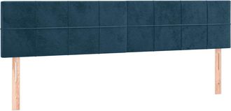 vidaXL Cabeceros 2 Unidades De Terciopelo Azul Oscuro 80x5x78/88 Cm Vidaxl