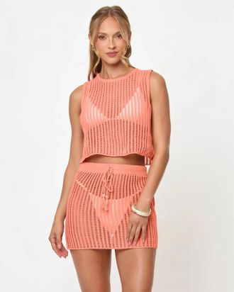 L*Space Sander Crochet Skirt In Freshly Squeezed