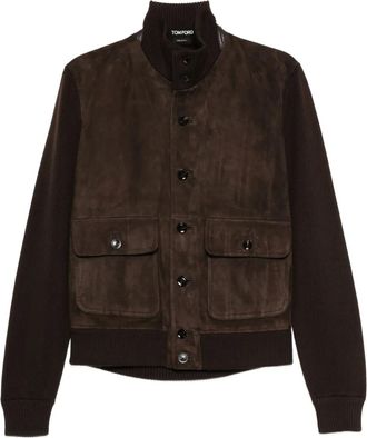 Tom Ford Giacca con maniche in maglia - Marrone