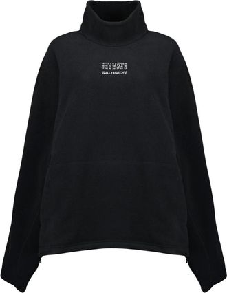 Maison Margiela Truien & Vesten, Dames, Zwart, S, Leer, High Neck Fleece