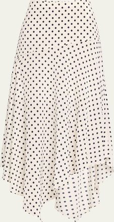 Veronica Beard Rosemary Polka Dot Midi Skirt