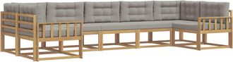 vidaXL Conjunto De Sof&aacute;s De Exterior 7 Uds. Blanco Y Gris Claro Vidaxl