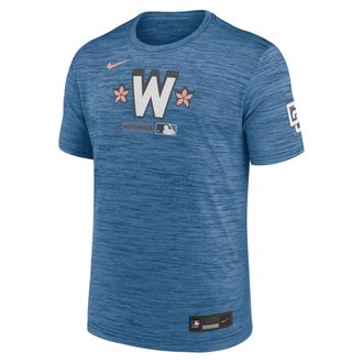 Nike Washington Nationals City Connect Velocity Nike Mens Dri-FIT MLB T-Shirt in Blue | 02ER48SWTL-HR3