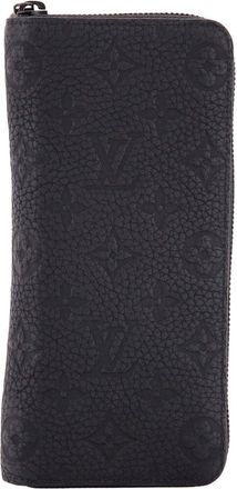 Louis Vuitton Black Monogram Taurillon Leather Zippy Wallet Vertical (Authentic Pre-Loved)