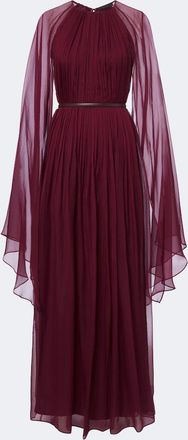 Max Mara Elegante belted silk chiffon gown