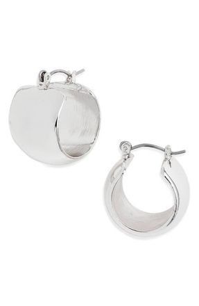 Nordstrom Wide Huggie Hoop Earrings in Silver at Nordstrom
