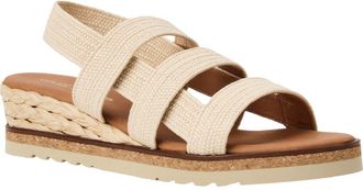 Andr&eacute; Assous Noma Woven Wedge Sandal in Linen at Nordstrom, Size 10