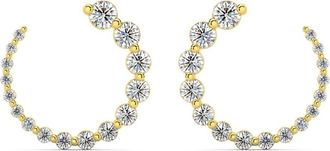 Pompeii3 1 1/2Ct Graduated Diamond Circle Earrings 14k Gold Journey Studs Lab Grown