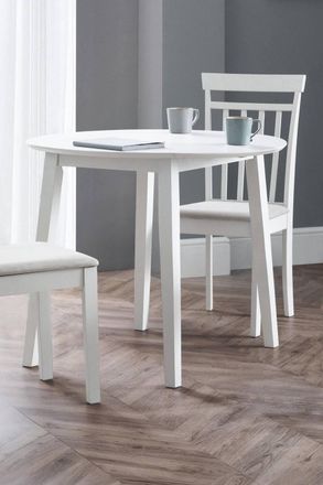 Julian Bowen Coast Round 2-4 Seater Drop Leaf Dining Table in White