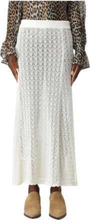 Ganni Rokken, Dames, Wit, S, Crochet Knit Skirt