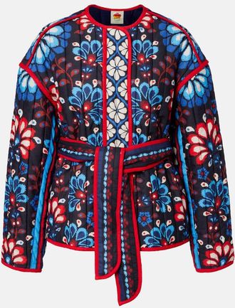 Farm Rio Giacca Latina Scarf in cotone con cintura