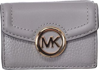 Michael Kors Leren Trifold Portemonnee met Kaartsleuven - Dames - Portefeuilles - Grijs - ONE Size - Leer - Accessoires