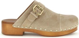 Chlo&eacute; Beige Calf Leather Bos Taurus Womens Clogs